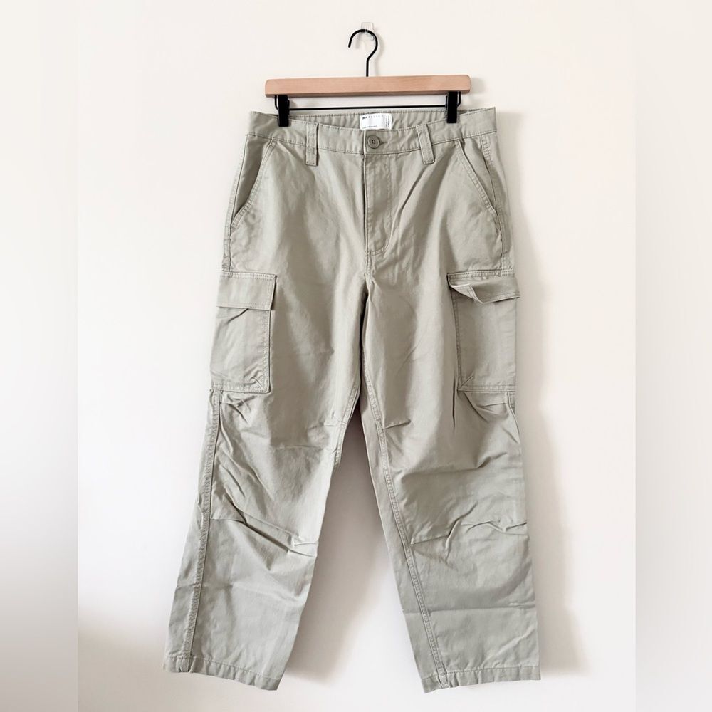 ASOS Cotton Cargo Pants in Sage Khaki - Size 33 x 30 - Picture 2 of 6